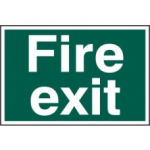 FIRE EXIT TEXT ONLY PVC 300mm x 200mm