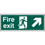 FIRE EXIT MAN ARROW UP/RIGHT RPVC 400mm x 150mm