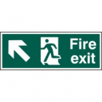 FIRE EXIT MAN ARROW UP/LEFT RPVC 400mm x 150mm