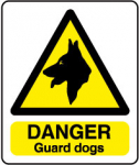 "Danger Guard Dogs" Sign