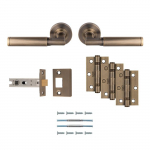 BELAS LEVER ON ROSE LATCH PACK UDP006AB ANTIQUE BRASS
