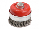 FAITHFULL FAIWBT80 Wire Cup Brush Twist Knot 80mm M14 x 0.50mm Steel Wire