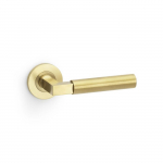 Hurricane Lever on Round Rose Plain Style Satin Brass PVD