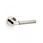 Hurricane Lever on Round Rose Reeded Style Polished Nickel PVD