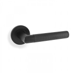 Harrier Lever on Round Rose Knurled Style Black AW210BL