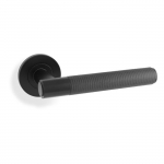 Spitfire Lever on Round Rose Knurled Style Black AW220BL