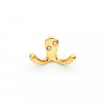 AW773PBU Victorian Double Robe Hook Unlacquered Brass