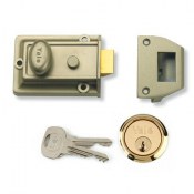 YALE 77 TRADITIONAL NIGHTLATCH ENB-PB ELECTRO NICKEL / BRASS