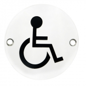 EUROSPEC STEELWORX SIGNAGE SYMBOL DISABLED 76mm dia