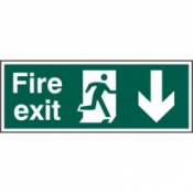 Fire exit (Man arrow down) SAV 300mm x 100mm