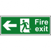 FIRE EXIT MAN ARROW LEFT RPVC 400mm x 150mm