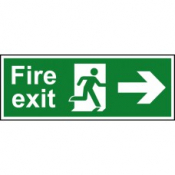FIRE EXIT MAN ARROW RIGHT 400mm x 150mm