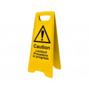HEAVY DUTY A-BOARD 4707 CAUTION LOCKOUT PROCEDURE IN PROGRESS
