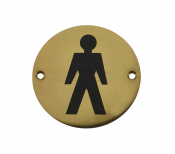 BRASS CIRCULAR SIGN 76mm MALE