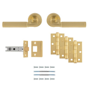 BELAS LEVER ON ROSE LATCH PACK UDP006SB SATIN BRASS