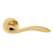 GIAVA LEVER ON ROUND ROSE GI5 Polished Brass