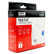 SCAN FFP2 FOLD FLAT DISPOSABLE DUST MASK PKT 3
