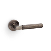 Hurricane Lever on Round Rose Knurled Style Dark Bronze PVD