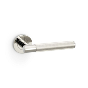 Spitfire Lever on Round Rose Reeded Style Polished Nickel PVD