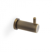 AW775AB Brunel Knurled Coat Hook Antique Brass
