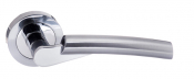 Florida Lever on Round Rose Satin Chrome / Polished Chrome (S32R)