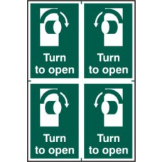 TURN TO OPEN PVC 4 per SHEET 200mm x 300mm