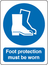 InchFoot Protection Must Be WornInch Sign