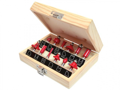 FAITHFULL FAIRBS12 Router Bit Set of 12 TCT 1/4in Shank