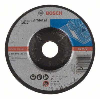 BOSCH METAL GRINDING DISC 2608603182  125mm x 22