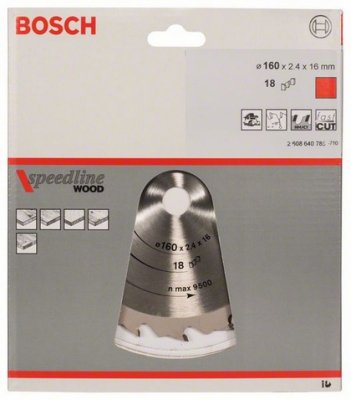Bosch Circular Saw Blade 160x16x18teeth 2608 640 785