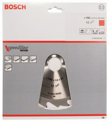 BOSCH CIRC SAWBLADE (SPEED) 2608 640 800 (190x30x12T)
