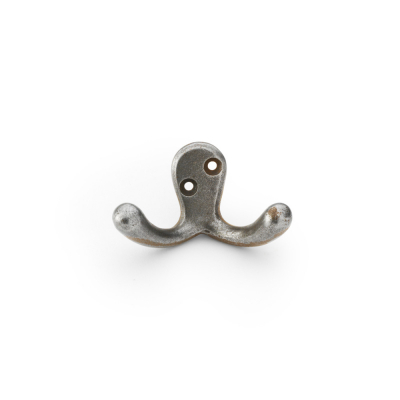 AW773AI Victorian Double Robe Hook Antique Iron