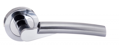 Florida Lever on Round Rose Satin Chrome / Polished Chrome (S32R)